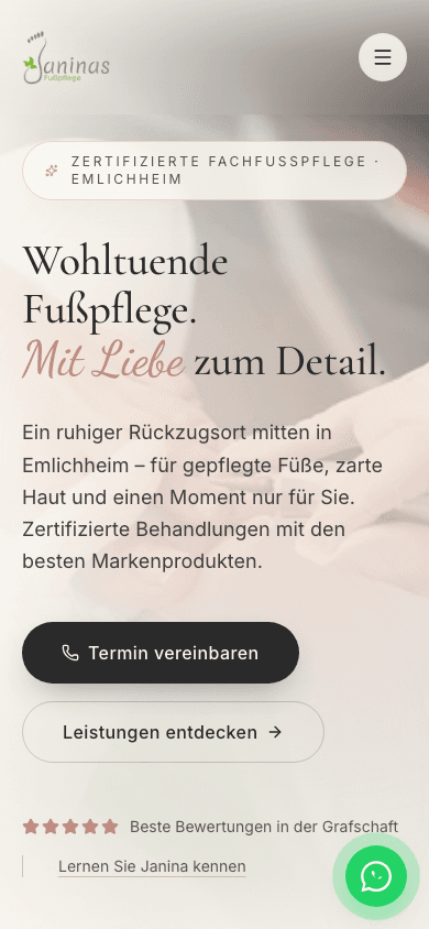 Janinas Fußpflege — Mobilansicht