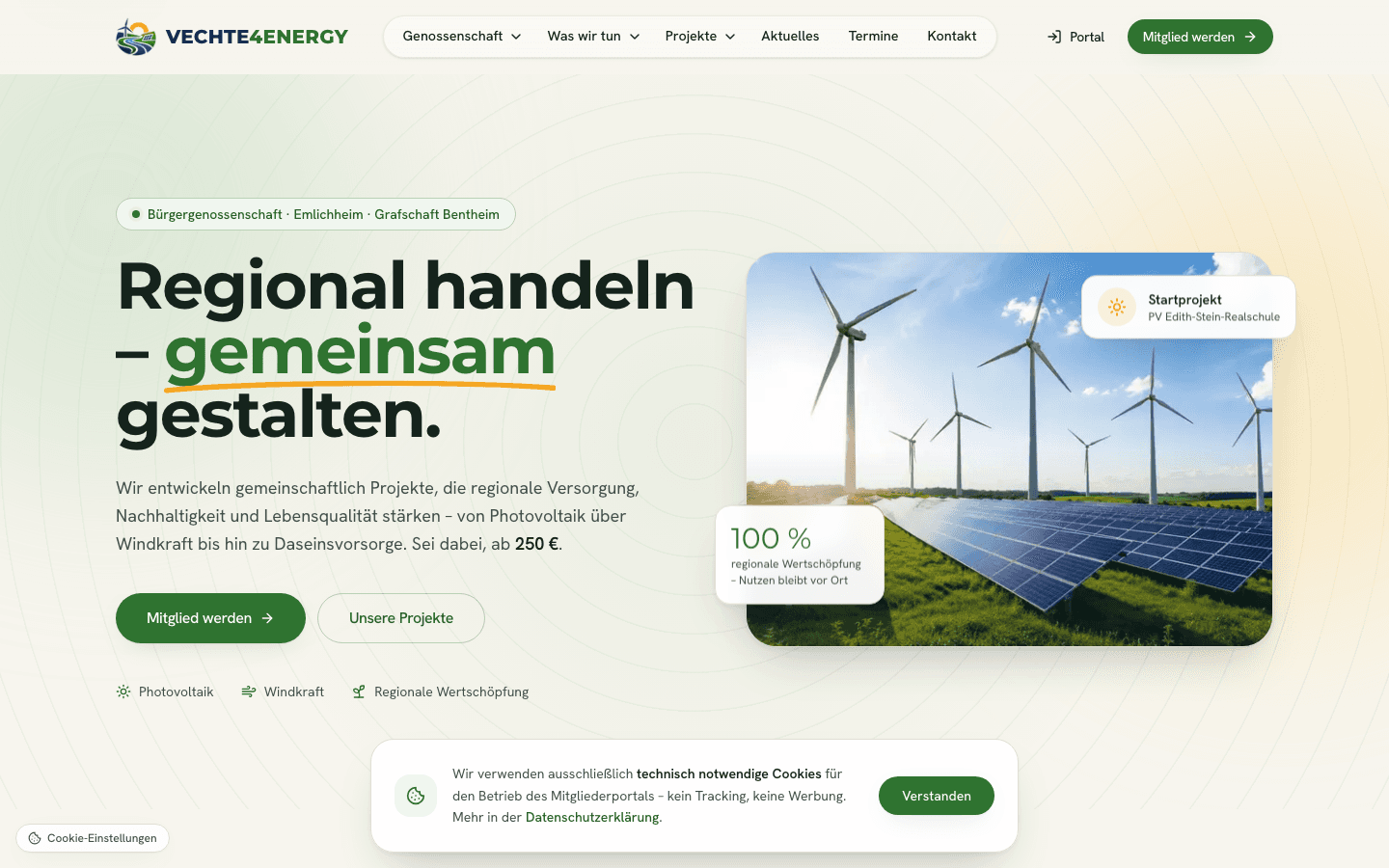 Vechte4Energy eG — Live-Projekt